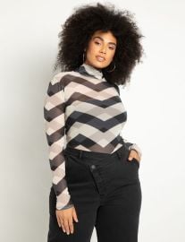 Mesh Turtleneck  Women39s Plus Size Tops at ELOQUII