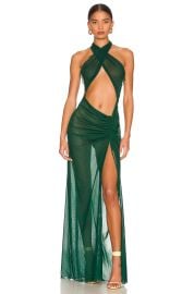 Mesh Wrap Gown at Revolve