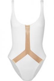 Mesh-paneled swimsuit at The Outnet