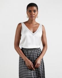 Mesh trim V neck cami at Ted Baker