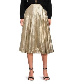 Mestiza New York Seville Metallic Box Pleat Midi Skirt Dillardx27s at Dillards