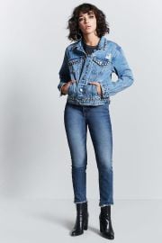 Metal Studded Denim Jacket by Forever 21 at Forever 21