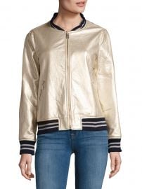 Metallic Bomber Jacket by Dolce Cabo at Saks Off 5th