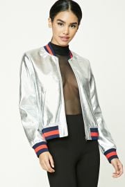 Metallic Bomber Jacket by Forever 21 at Forever 21