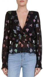 Metallic Butterfly Pattern Blouse by The Kooples at Bloomingdales