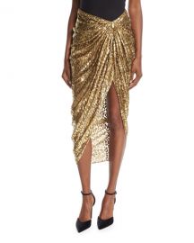 Metallic Cheetah Fil Coupe Sarong Skirt by Michael Kors Collection at Bergdorf Goodman