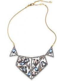 Metallic Crystal-encrusted Mosaic Lace Bib Necklace at Alexis Bittar