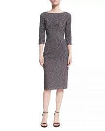 Metallic Dogtooth Boat-Neck Sheath Dress by Michael Kors at Neiman Marcus