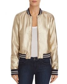 Metallic Faux Leather Bomber Jacket at Bloomingdales