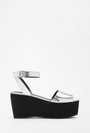 Metallic Faux Leather Platform Sandal  Forever 21 - 2002247347 at Forever 21