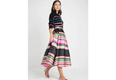 Metallic Festive Multi Stripe Skirt Kate Spade New York at Kate Spade