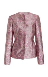 Metallic Floral Silk-Blend Jacquard Jacket By Christopher Kane at Moda Operandi