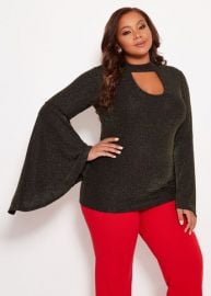 Metallic Keyhole Top by Ashley Stewart at Ashley Stewart