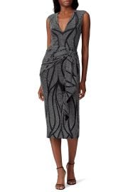 Metallic Knit Drape Dress at Rent the Runway