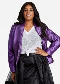 Metallic Moto Jaket by Ashley Stewart at Ashley Stewart