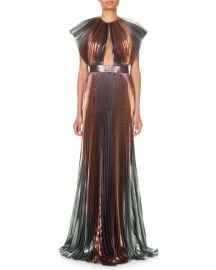 Metallic-Ombre Plisse Cutout Gown at Bergdorf Goodman