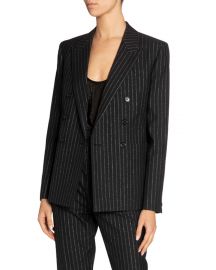 Metallic Pinstripe Double-Breasted Blazer at Neiman Marcus