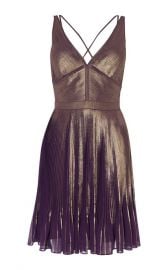  Metallic Pleated Dress at Karen Millen