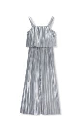Metallic Pleated Jumpsuit 7-16 at Habitual