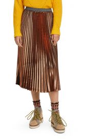 Metallic Pleated Midi Skirt by Scotch & Soda at Nordstrom