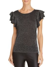 Metallic Ruffle-Sleeve Top at Bloomingdales