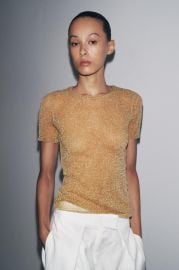 Metallic Short Sleeve T Shirt at Zara