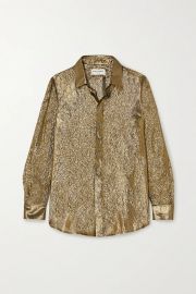 Metallic Silk and Lurex-Blend Blouse by Saint Laurent at Net A Porter