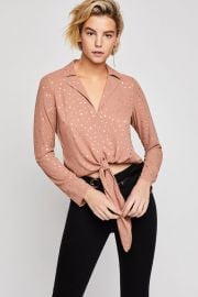 Metallic Star Tie-Front Blouse at BCBGeneration