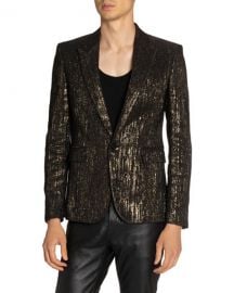 Metallic-Stripe Evening Blazer by Saint Laurent  at Neiman Marcus