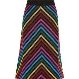 Metallic Stripe Skirt by Gucci at Farfetch