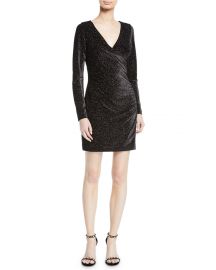 Metallic Surplice Dress by Lauren Ralph Lauren at Neiman Marcus