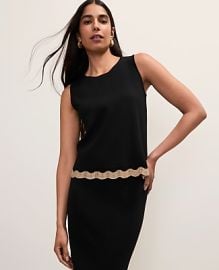 Metallic Trim Sweater Shell at Ann Taylor