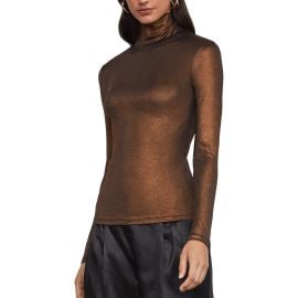 Metallic Turtleneck Top at Bcbgmaxazria