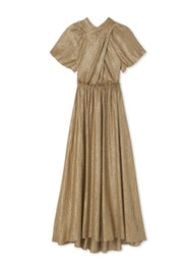 Metallic Voile Wrap Front Dress St John Knits at St John