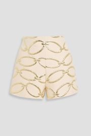 Metallic Wool Blend Cloque Shorts at The Outnet