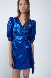 Metallic Wrap Dress by Zara at Zara