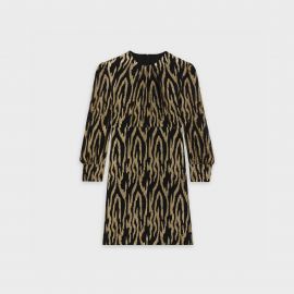 Metallic Zebra Stripe Mini Dress by Celine at Celine