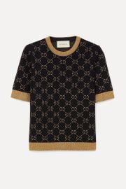 Metallic intarsia cotton-blend sweater at Net a Porter