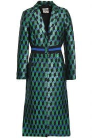 Metallic jacquard coat at The Outnet