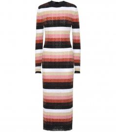 Metallic knitted wool-blend dress by Fendi at Mytheresa