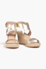 Metallic leather espadrille wedge sandals by Stuart Weitzman at The Outnet