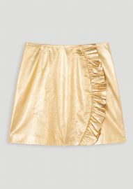 Metallic leather skirt at Tara Jarmon