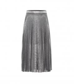 Metallic pleated midi skirt at Mytheresa