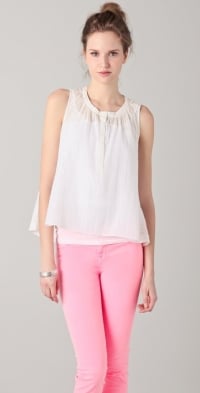 Metallic sleeveless blouse by Rebecca Taylor at Shopbop