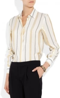 Metallic striped shirt by Stella McCartney at Net A Porter