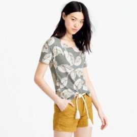 Metallic tropical frond T-shirt at J. Crew