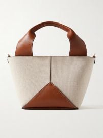 Metier Market mini leather trimmed linen tote at Net a Porter