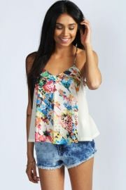 Mia Floral Cami at Boohoo