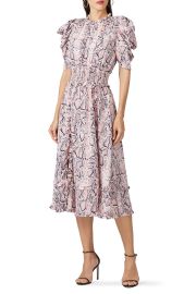 Mia Puff Sleeve Snake Skin dress elliatt at Rent The Runway