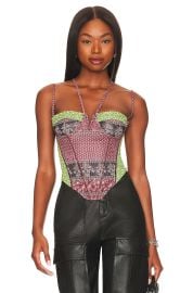 Miaou Aphex Corset In Pinot Paisley at Revolve